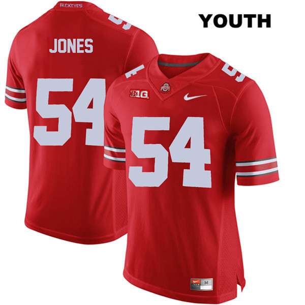 Ohio State Buckeyes Youth Matthew Jones #54 Red Authentic Nike College NCAA Stitched Football Jersey BX19K77MF